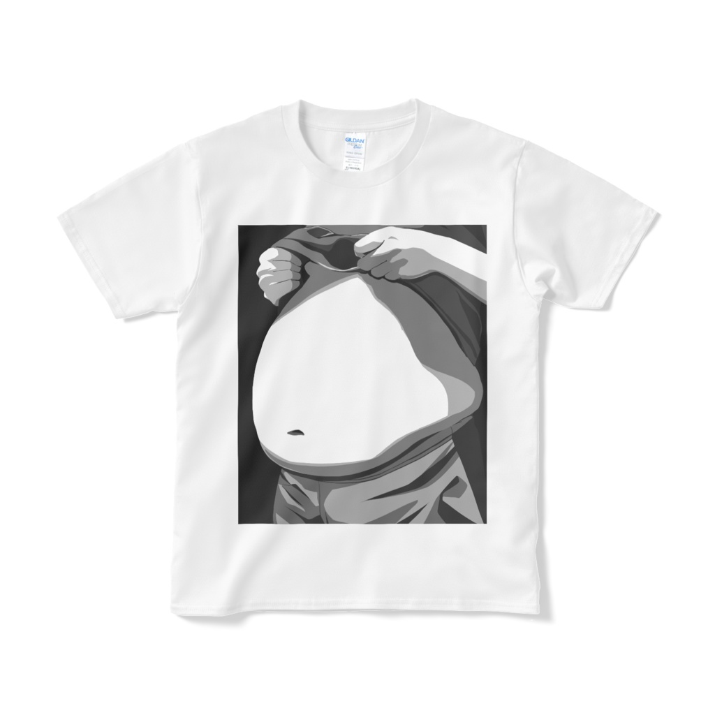 ぽんぽんランドTシャツ（白/黒/線画）