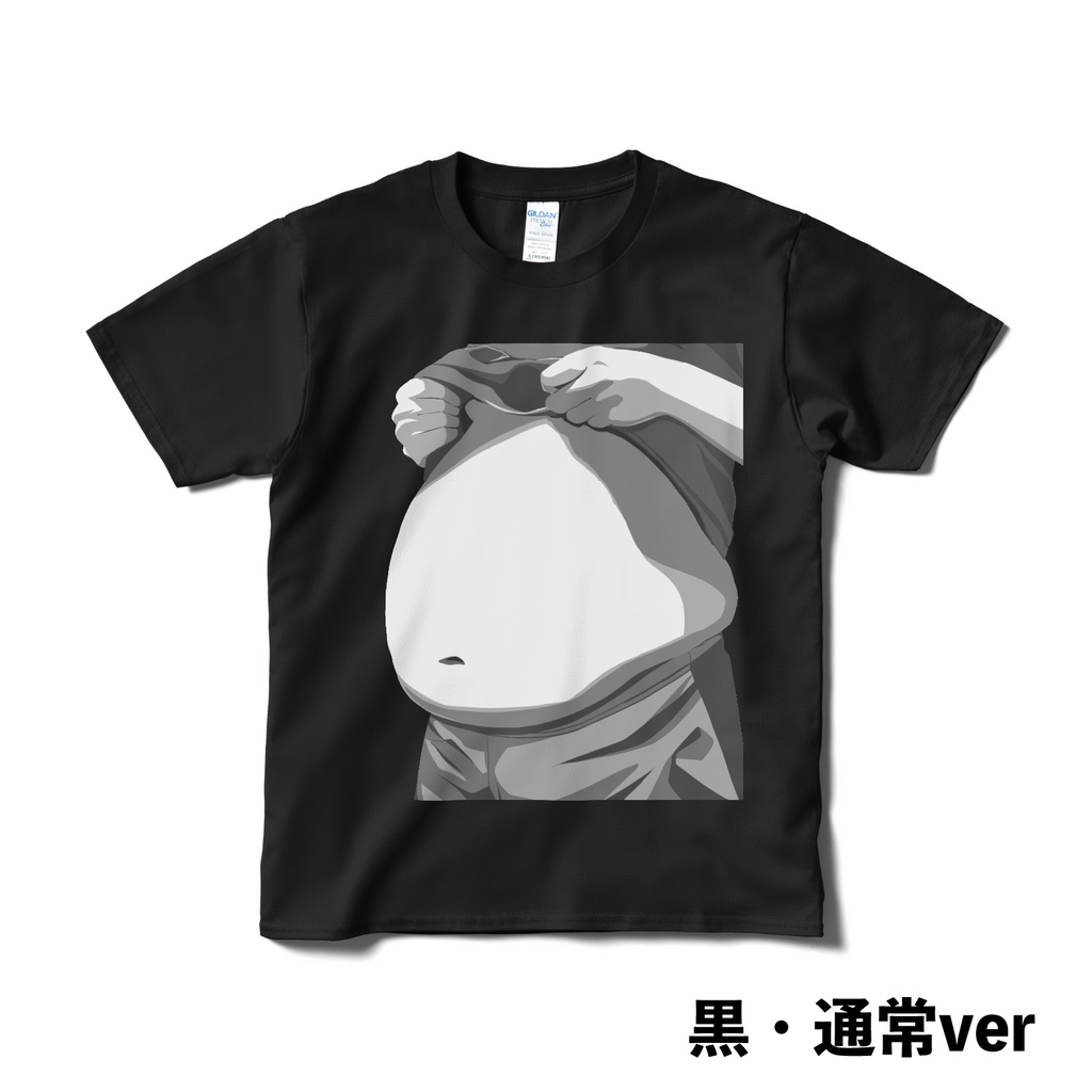 ぽんぽんランドTシャツ(白/黒/線画)