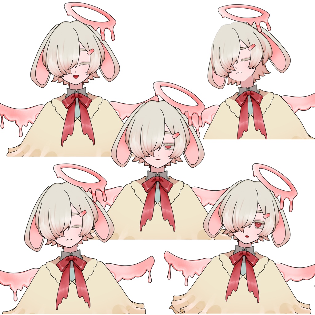 【限定一点】アイスクリーム×うさぎ×天使の中性的Live2Dモデル【VTS設定済】