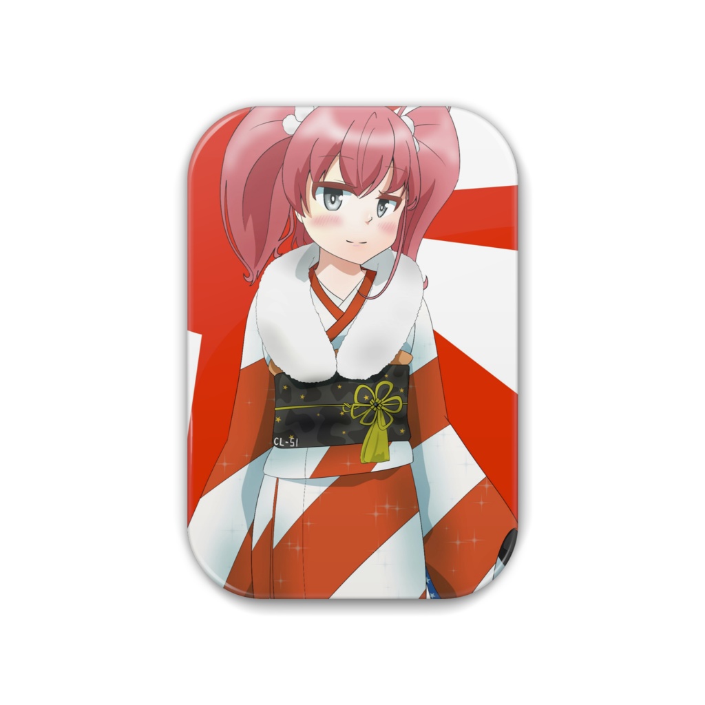 迎春晴れ着アトランタ缶バッジ