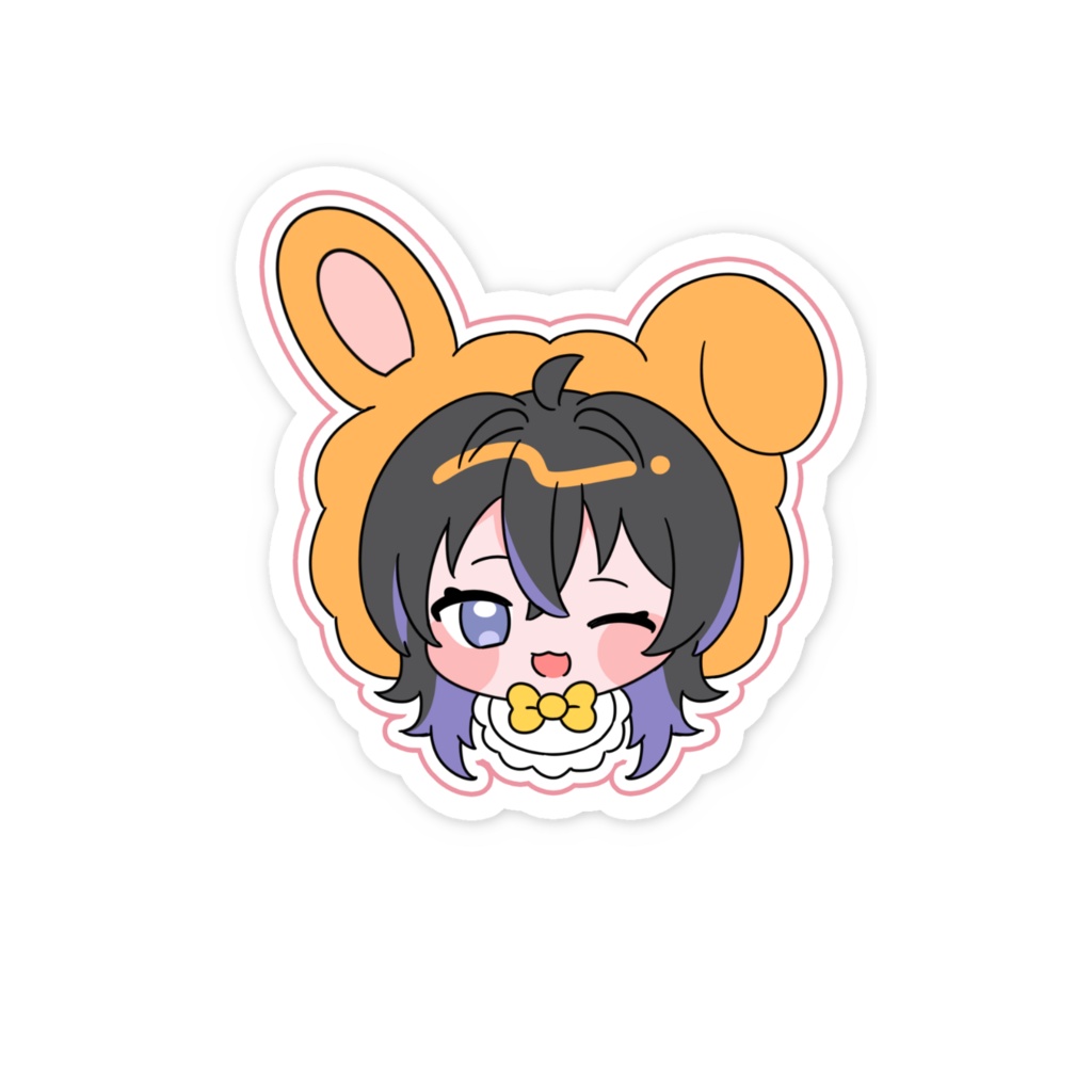 たわしうさちゃんスマホステッカー 新衣装Ver2