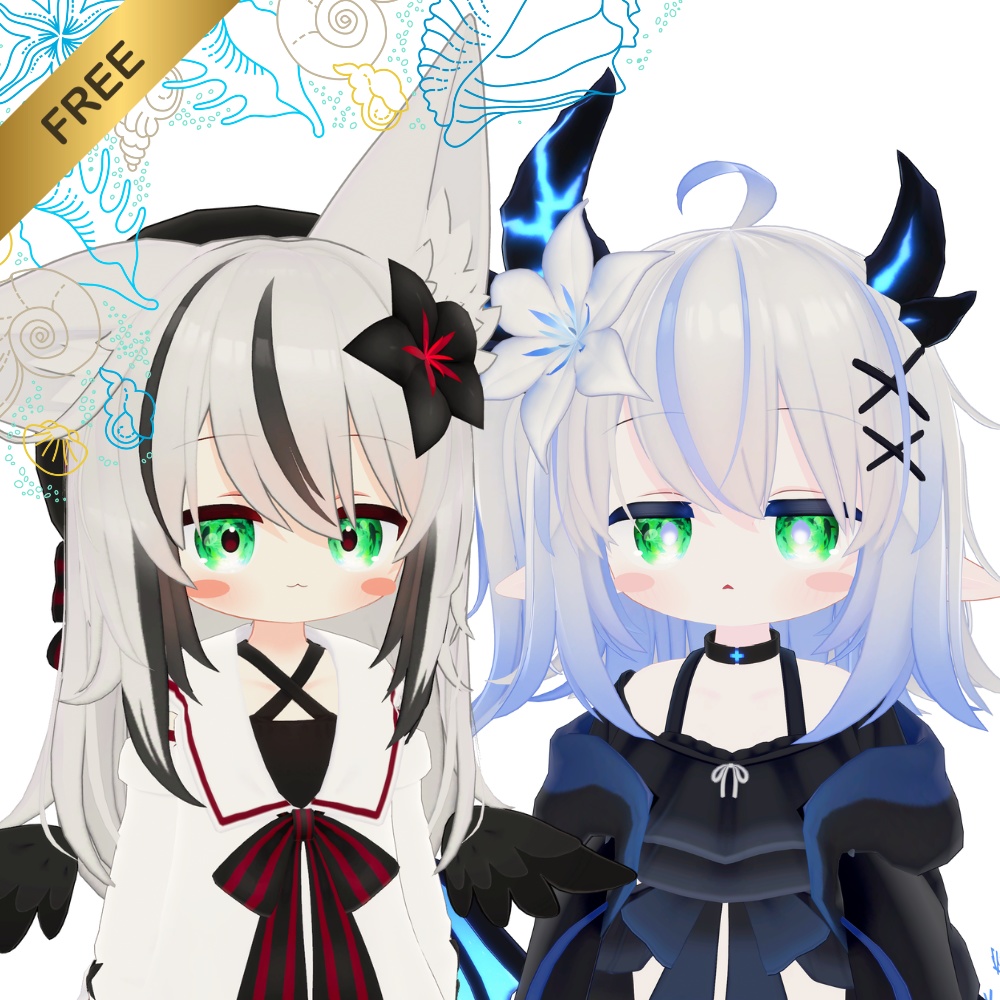 【8アバター対応】☆無料☆深海eye+有料舌テクスチャ