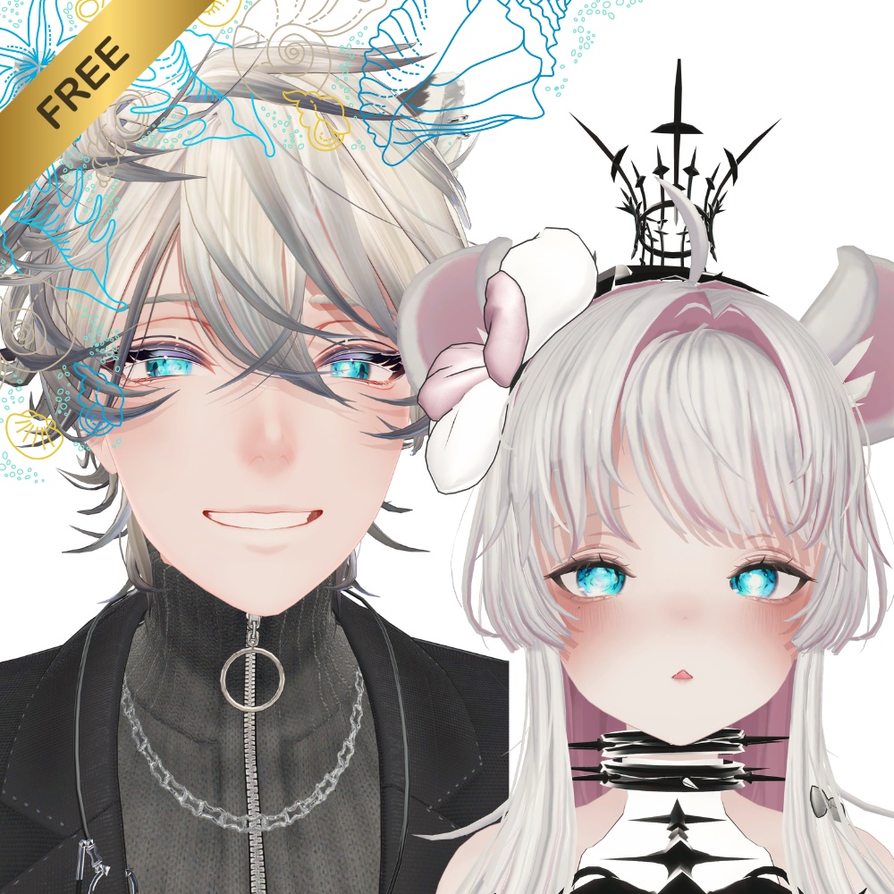 【8アバター対応】☆無料☆深海eye+有料舌テクスチャ