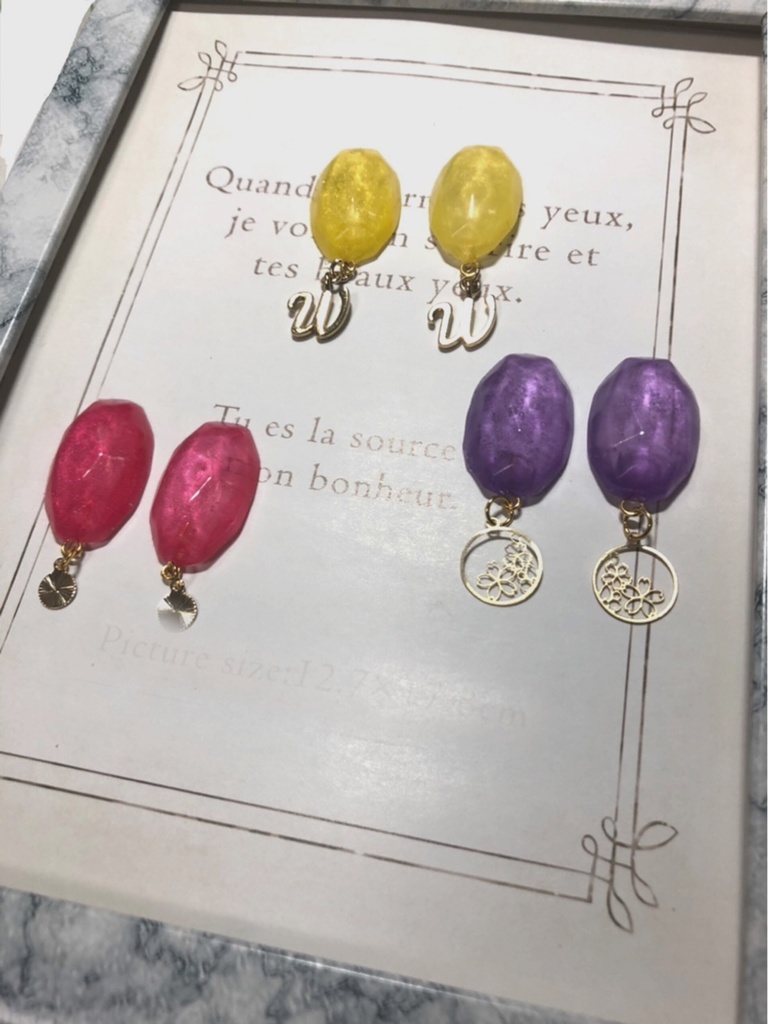 【SideM】レジンビジューのユニットイメージピアス