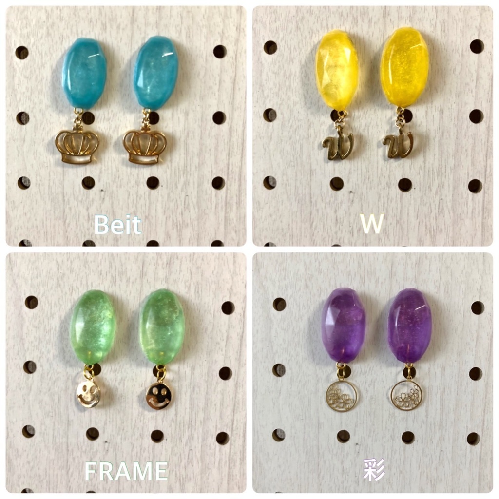 【SideM】レジンビジューのユニットイメージピアス