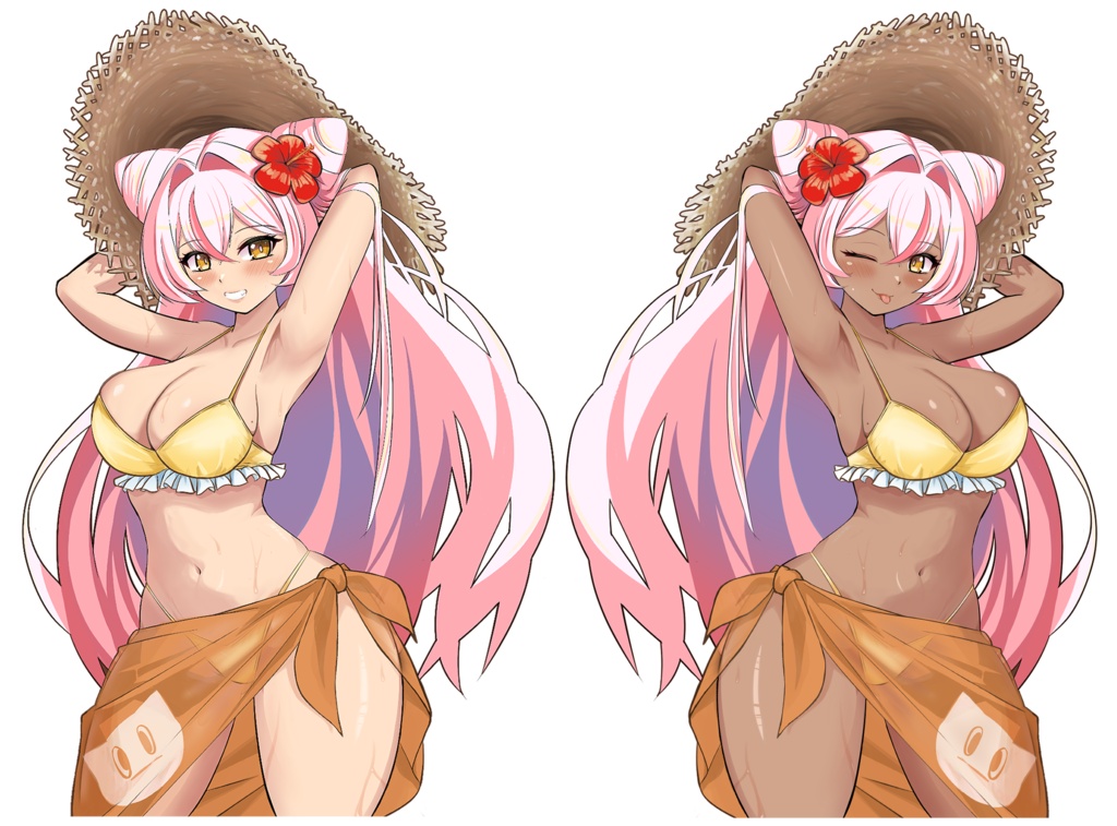 【セット】【鵺本ねむ】水着アクスタ(リバーシブル) + マスコットアクスタ