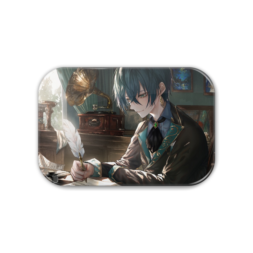 鴉森ネイト 2周年記念グッズ 缶バッジ 角丸 76x51mm