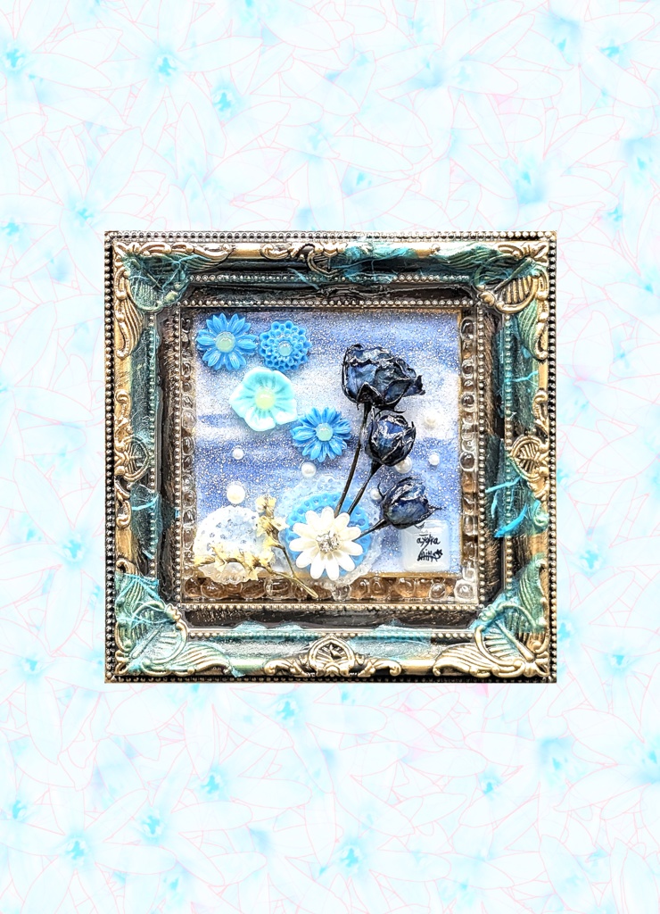 ふわりとした彩り ポストカード ダウンロード用 ハンドメイド 立体アート