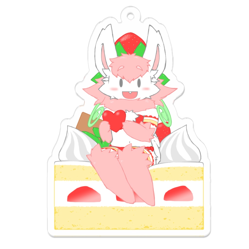 イチゴショートケーキうさぎ【ルピーナ】　アクリルキーホルダー
