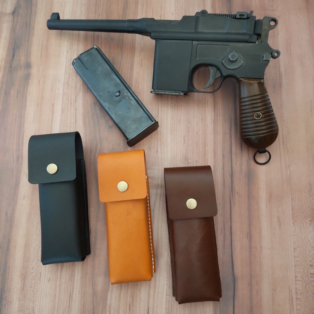 【受注製作】革製マガジンポーチ マルシン モーゼルM712用マガジン対応
