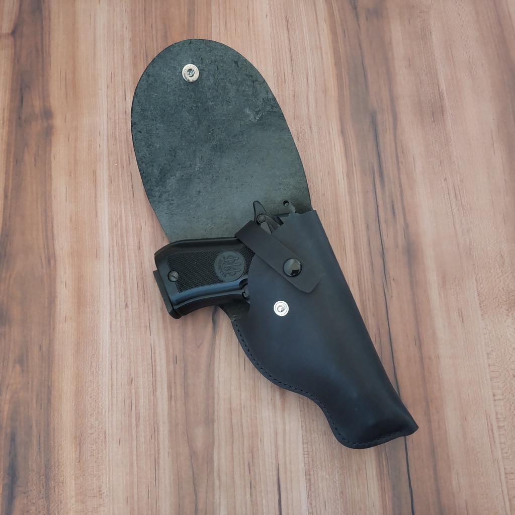 【受注製作】ポリス風レザーホルスター ウエスタンアームズ ベレッタM84FS・マルシン M84対応