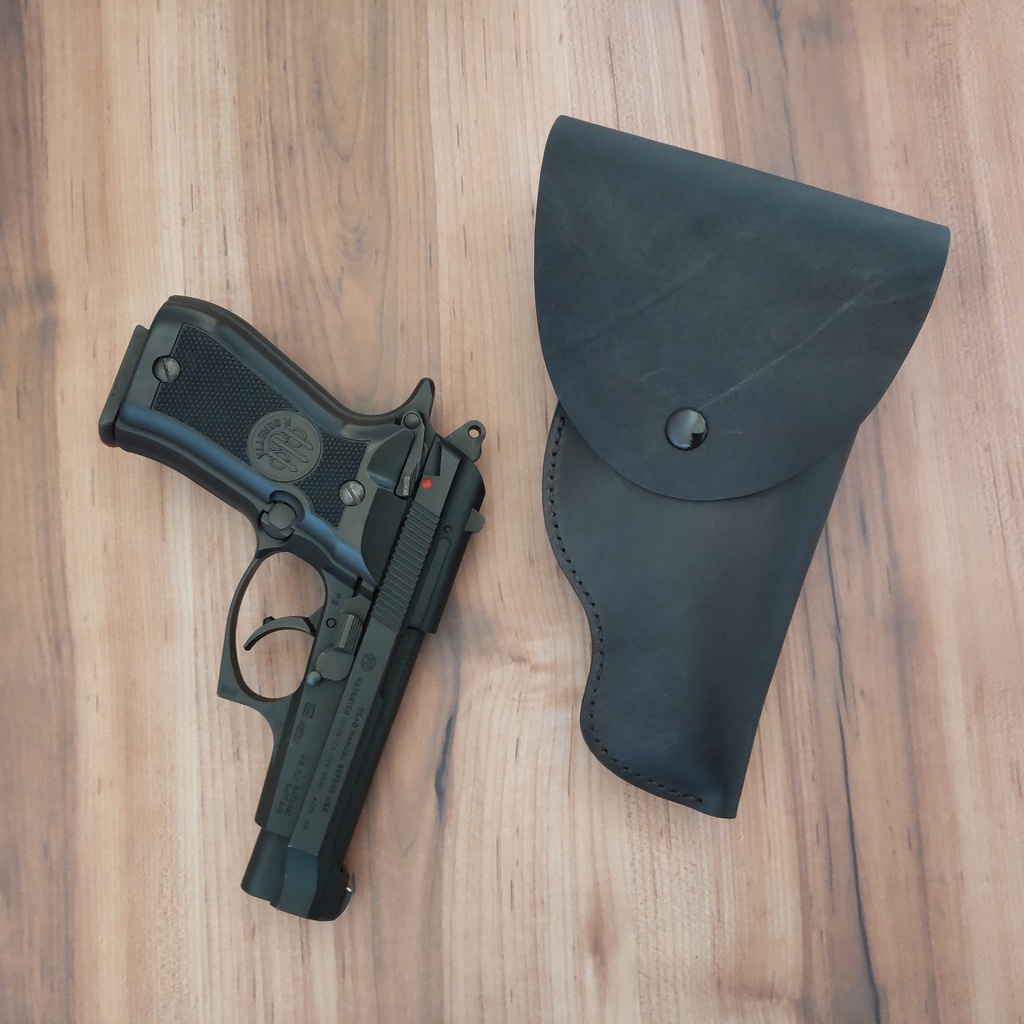 【受注製作】ポリス風レザーホルスター ウエスタンアームズ ベレッタM84FS・マルシン M84対応
