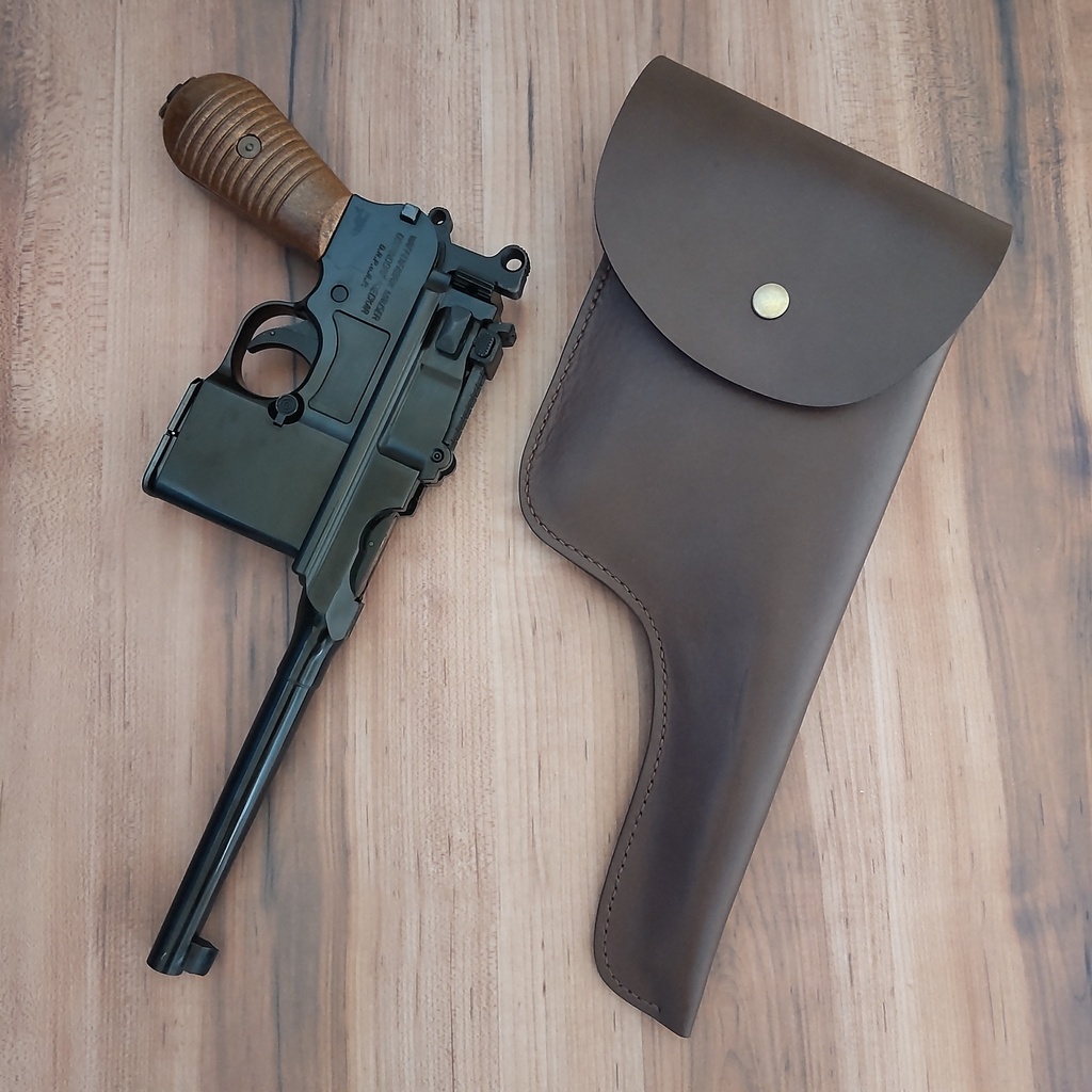 【受注製作】ミリタリー風レザーホルスター マルシン モーゼル M712対応