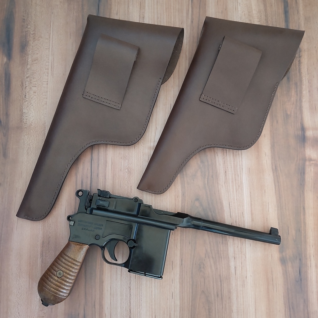 【受注製作】ミリタリー風レザーホルスター マルシン モーゼル M712対応