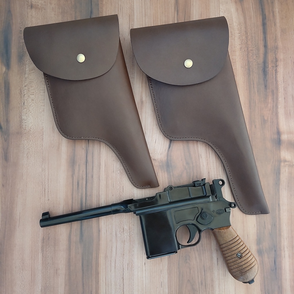 【受注製作】ミリタリー風レザーホルスター マルシン モーゼル M712対応