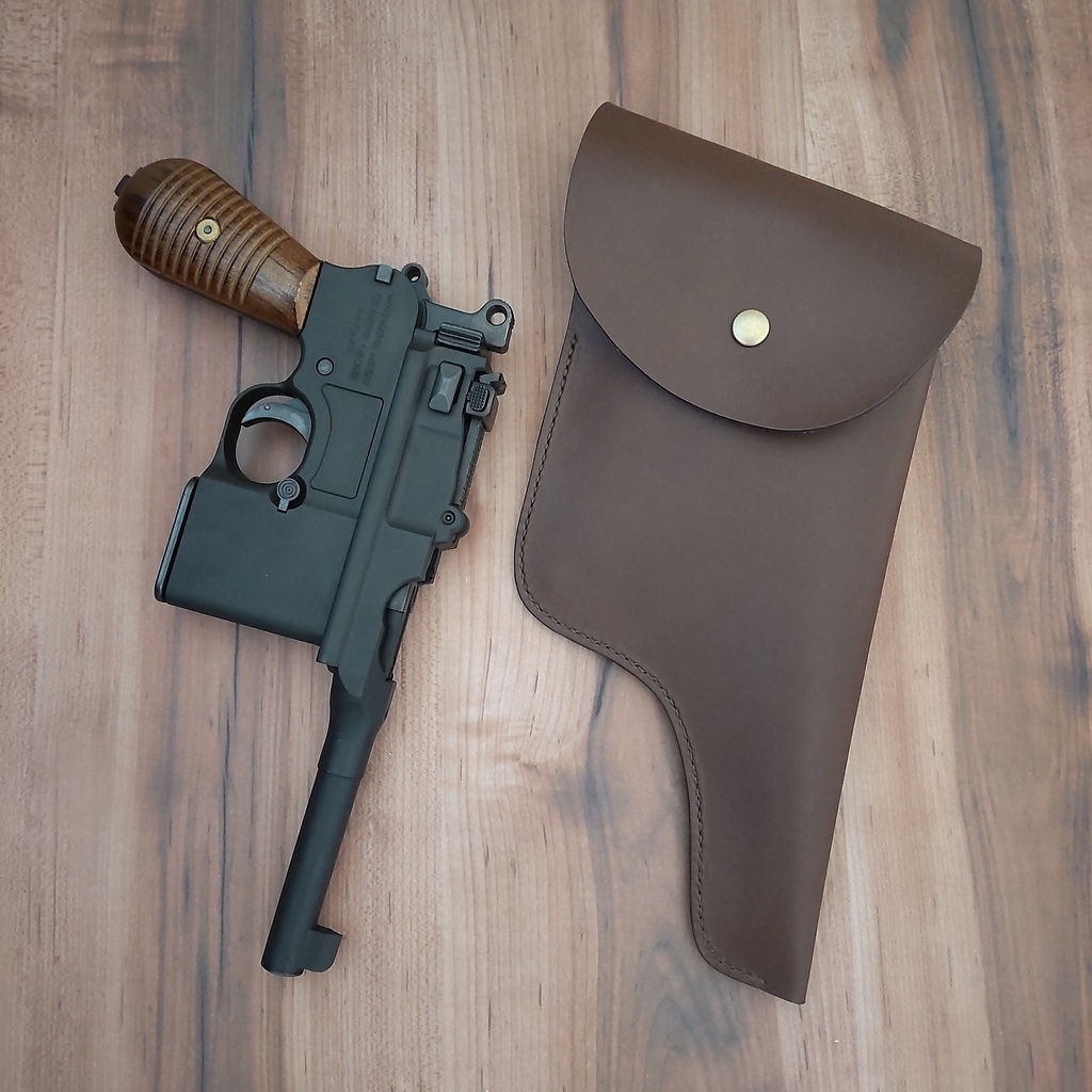 【受注製作】ミリタリー風レザーホルスター マルシン モーゼル M712対応