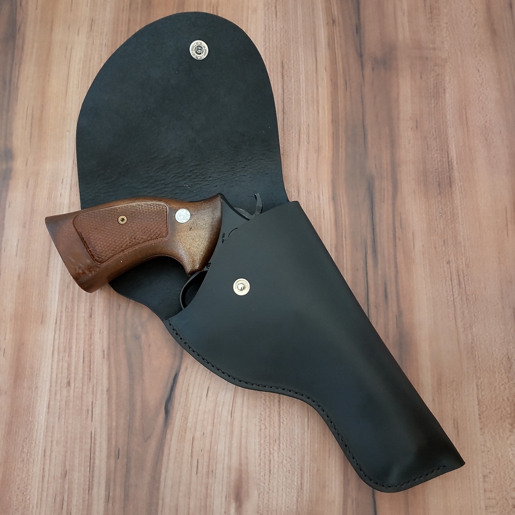 【受注製作】ポリス風レザーホルスター コルト パイソン・S&W M586対応