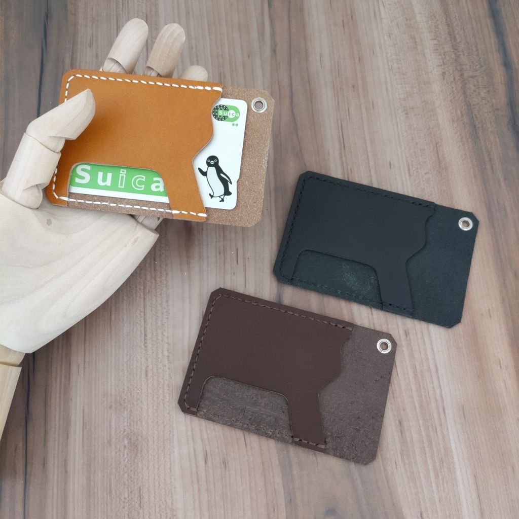 【受注製作】タンニン鞣し牛革を使用したSuicaデザインのパスケース