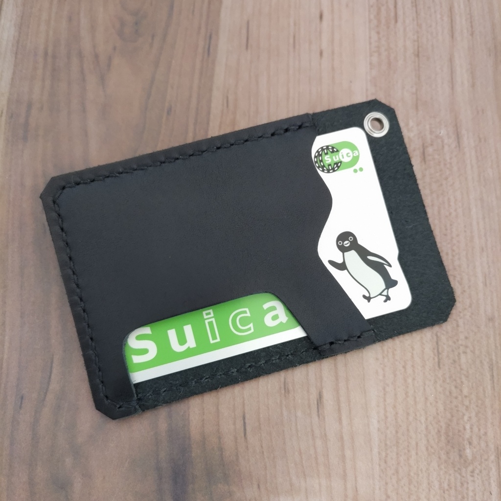 【受注製作】タンニン鞣し牛革を使用したSuicaデザインのパスケース