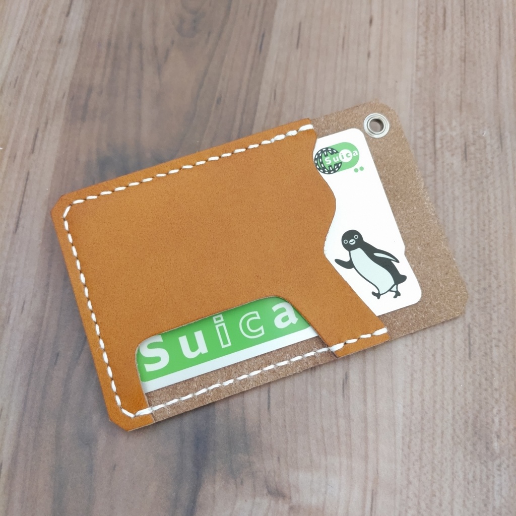 【受注製作】タンニン鞣し牛革を使用したSuicaデザインのパスケース