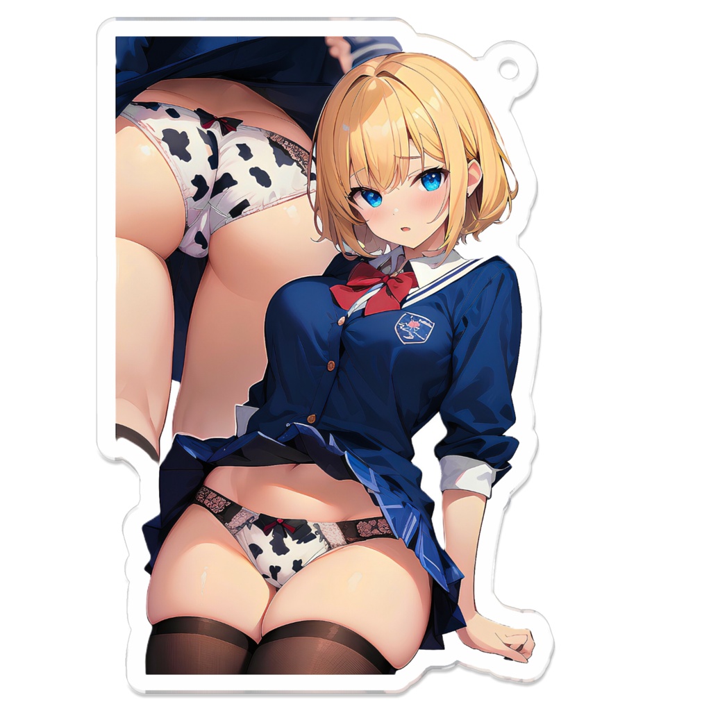 たくしあげキーホルダー【牛さん】Ver H