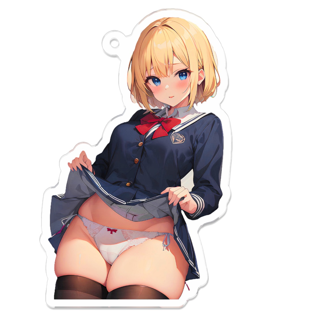 たくしあげキーホルダー【純白】