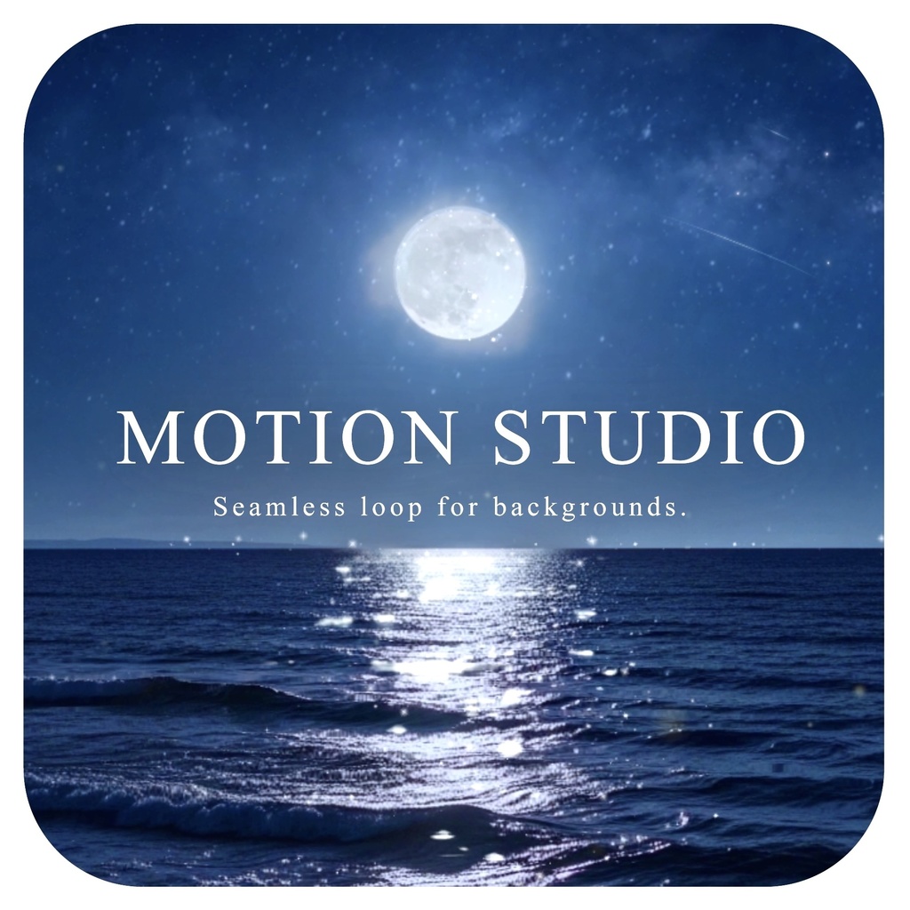  夜の海と満月 動画素材