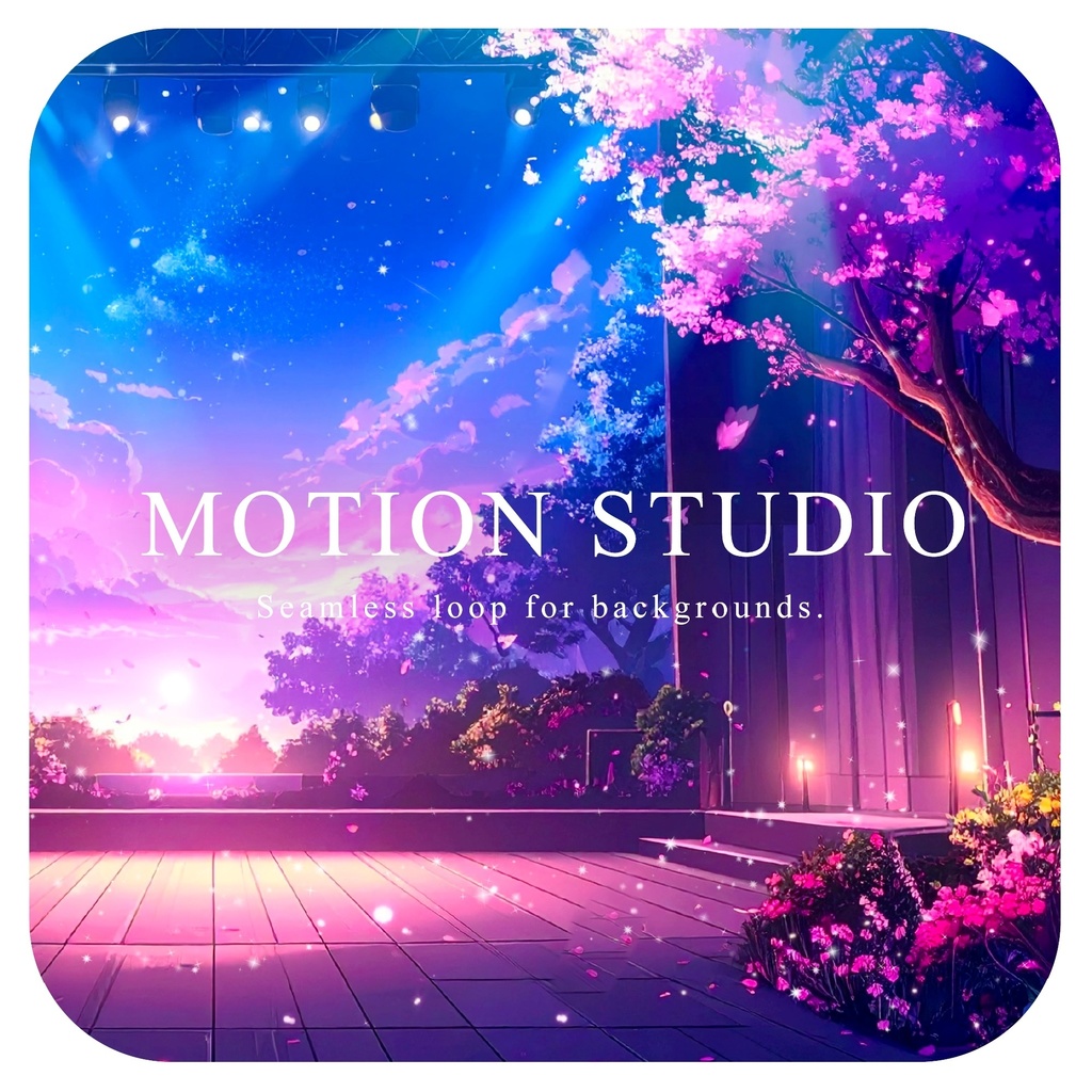 夜桜のステージ 動画素材