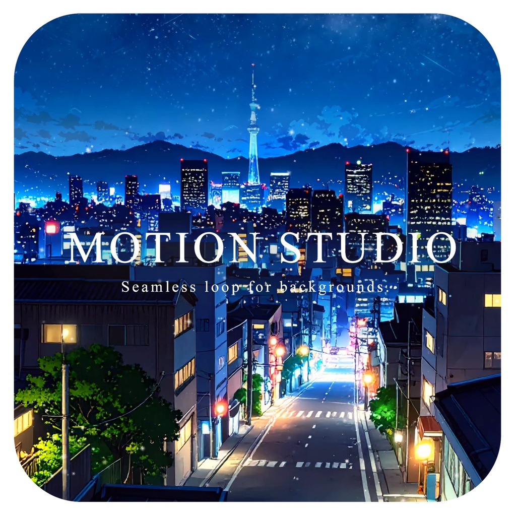 住宅街から見える夜景の動画素材