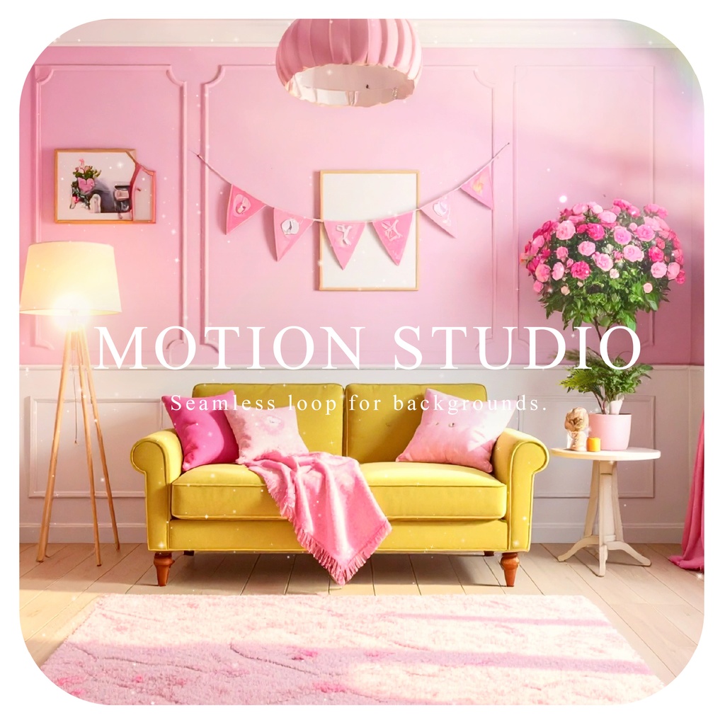 ピンクのポップな部屋の動画素材