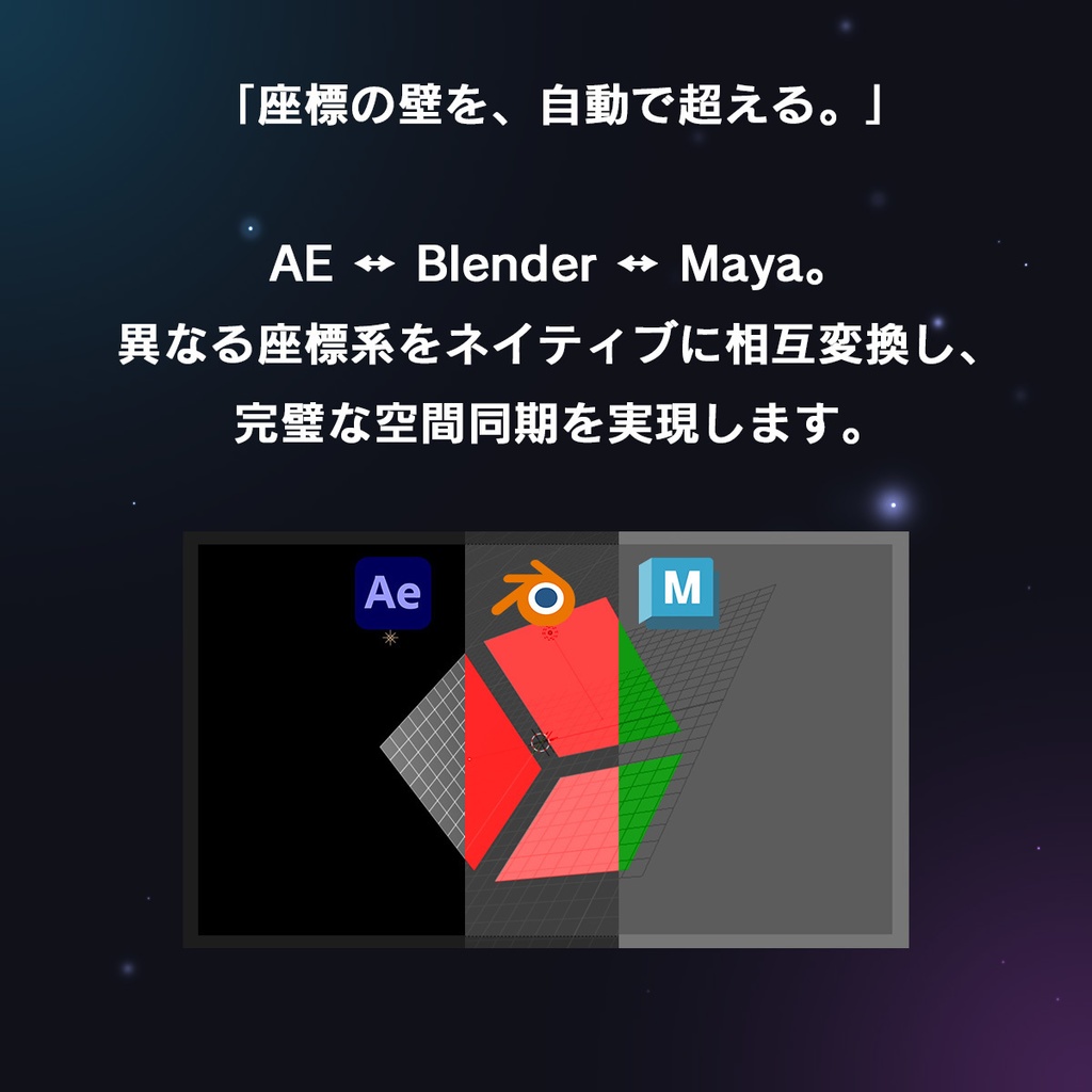 「AE⇔Blender/Maya カメラ同期ツール|Toy Camera PipeLine」【無料評価版あり】