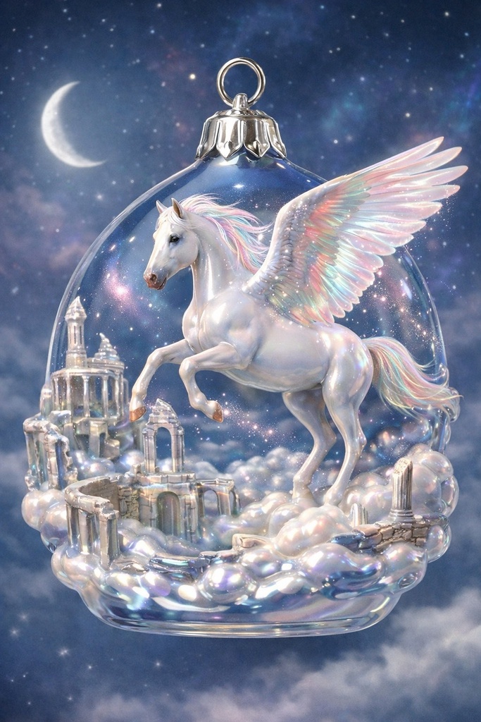 天界のユニコーン｜静かに整う幻想アート（1枚）