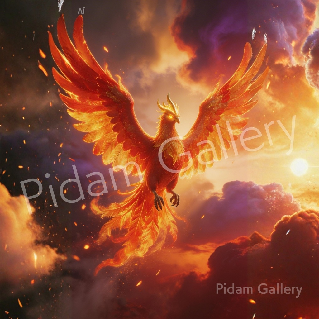 Eternal Flame Phoenix|永劫の鳳凰(A4デジタルアート)【D003】