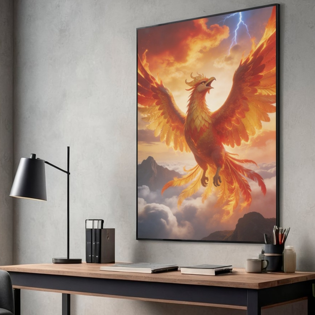 Phoenix of Thunder|天雷の鳳凰(A4デジタルアート)【B004】