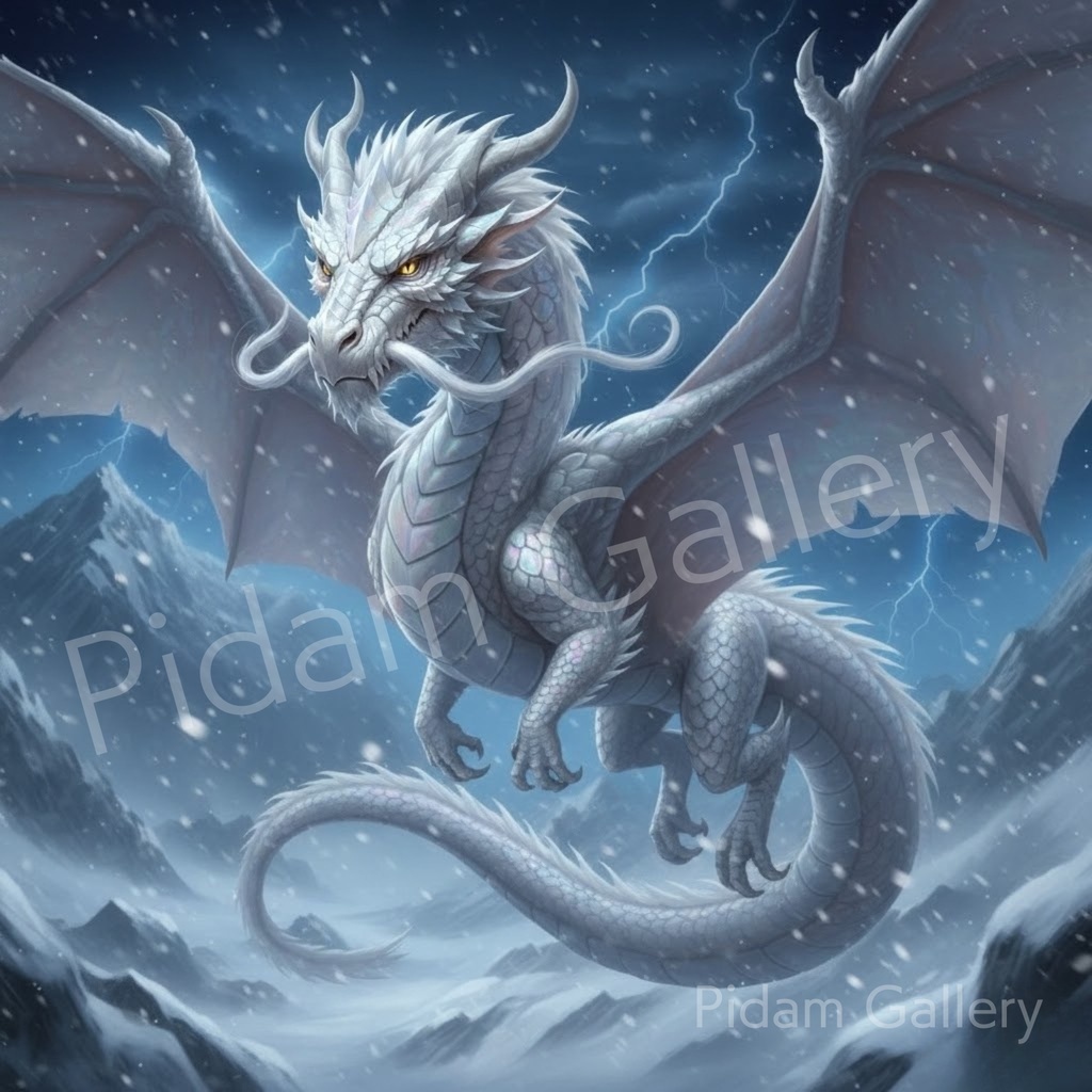 雷白龍｜覚醒の守護龍アート【B005】