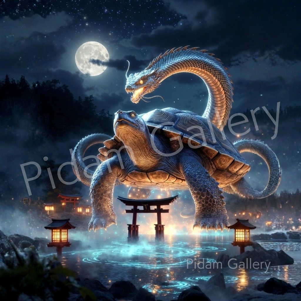 覚醒の玄武｜変化と守護の神獣アート（A4デジタル）【D021】