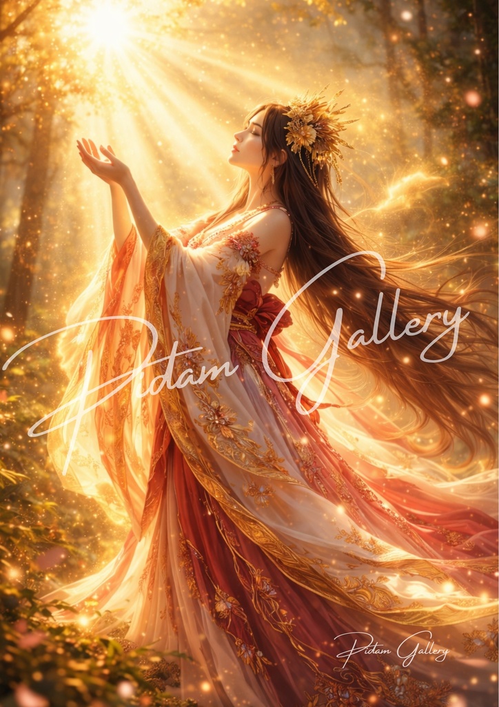 光を受け取る女神｜守護と目覚めの幻想アート