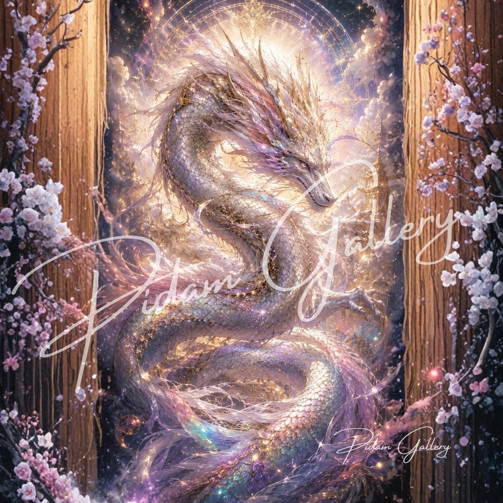 星彩白龍｜光界に舞う幻想守護龍アート【B011】