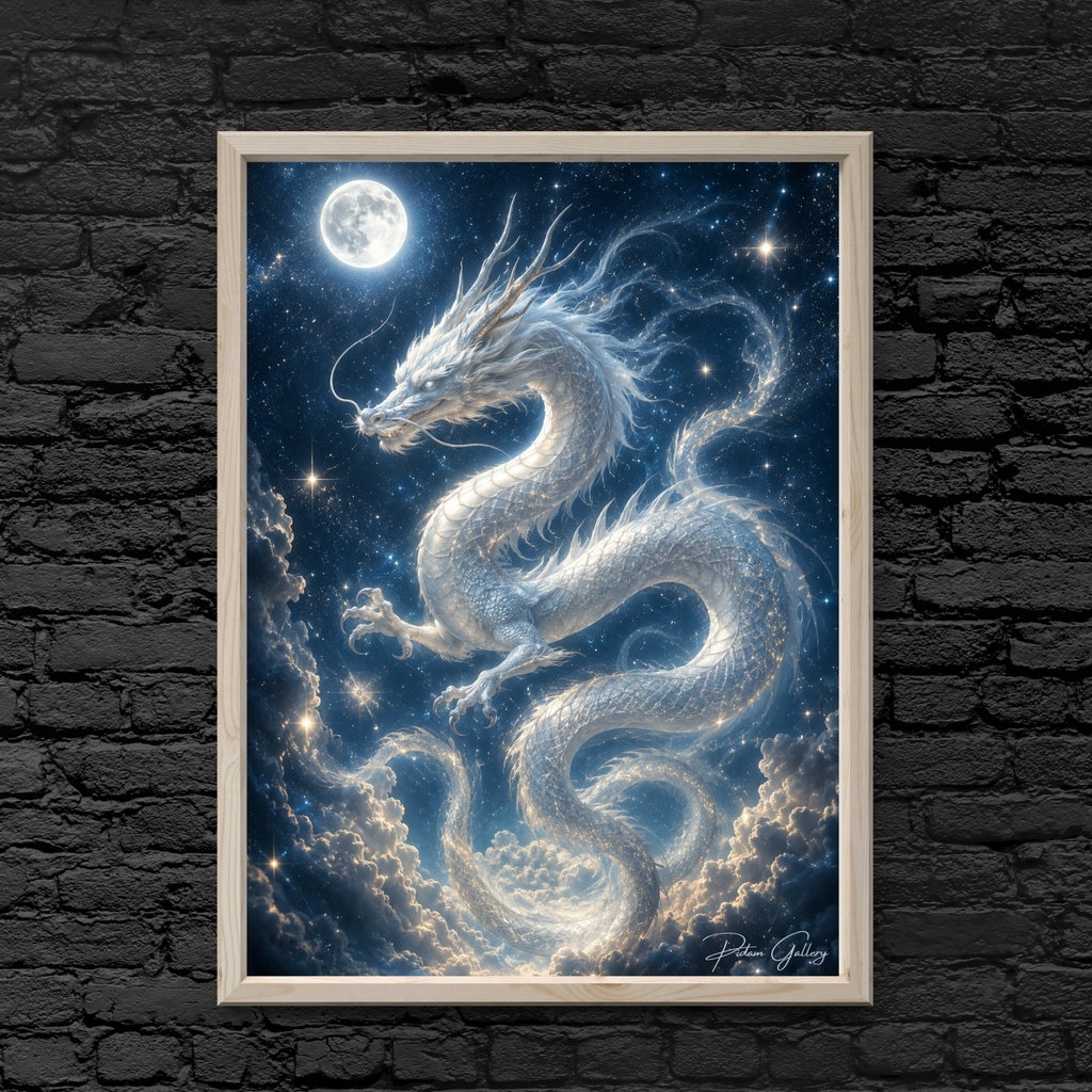 【白龍の守護 】 白龍幻想アート｜A4デジタル