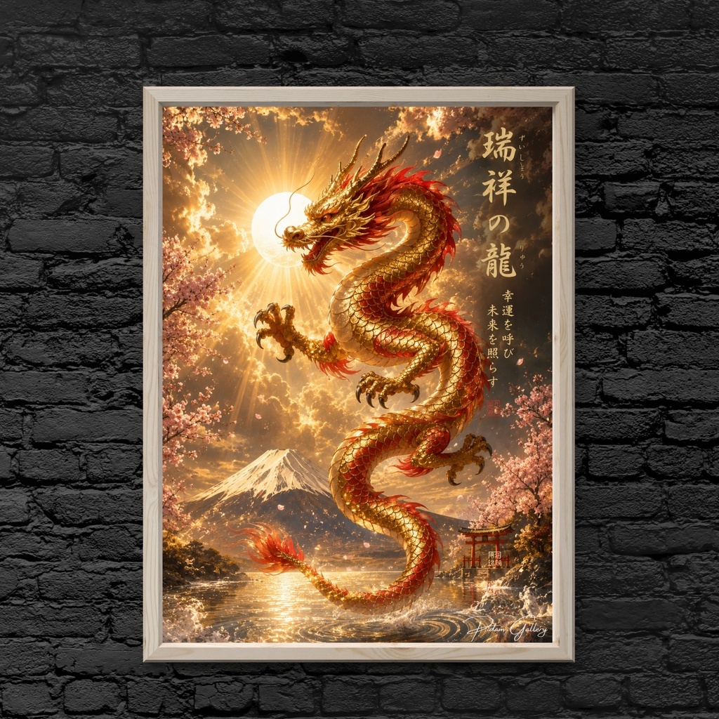 【瑞祥の龍】 吉祥龍幻想アート｜A4デジタル