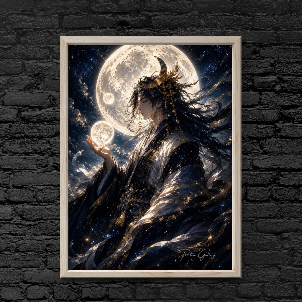 【ツクヨミ】月と夜を司る神話アート｜A4デジタル