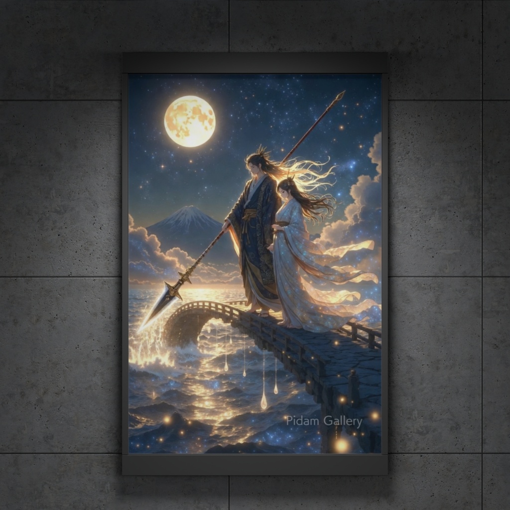 【伊邪那岐＆伊邪那美】国生みの神々を描く神話アート｜A4デジタル