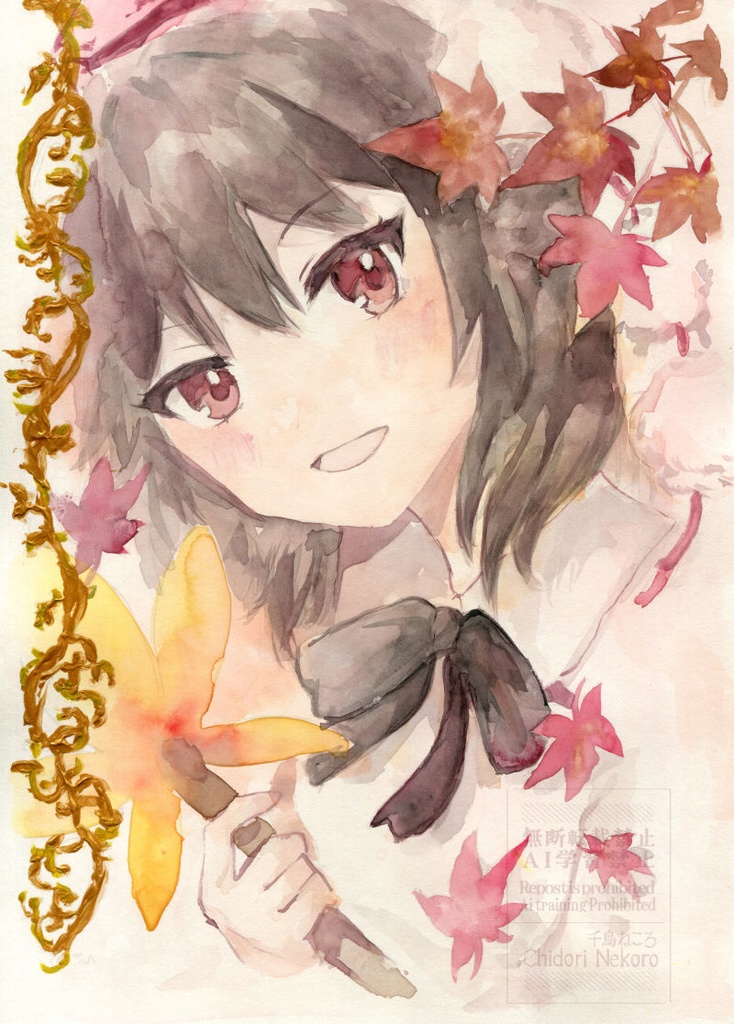 射命丸文◆東方水彩原画（B5サイズ）