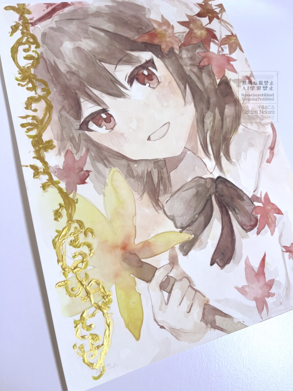 射命丸文◆東方水彩原画(B5サイズ)