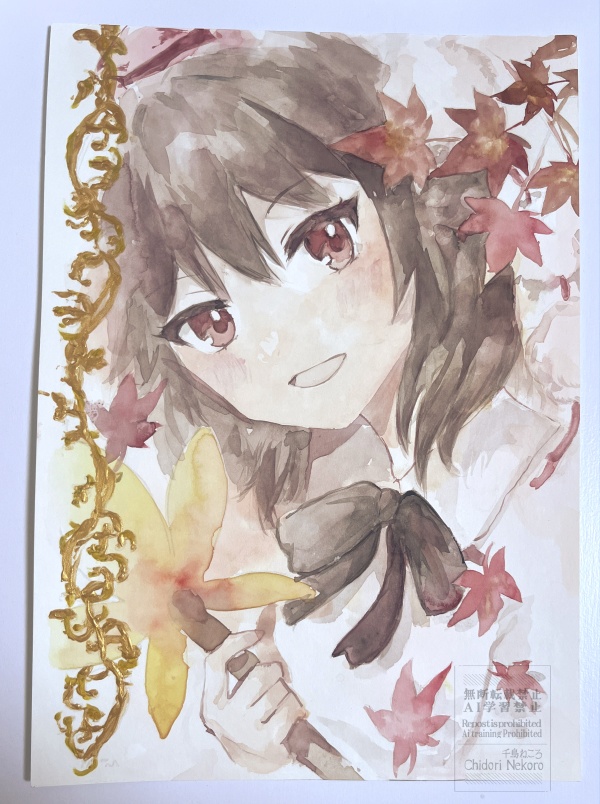 射命丸文◆東方水彩原画(B5サイズ)