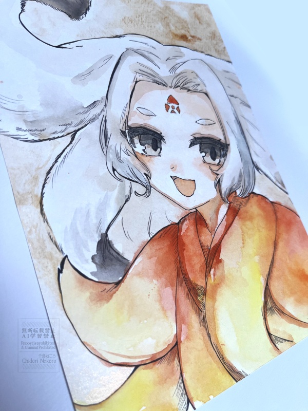 封獣チミ◆東方水彩原画(A5サイズ)