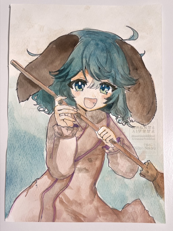 幽谷響子◆東方水彩原画(A5サイズ)