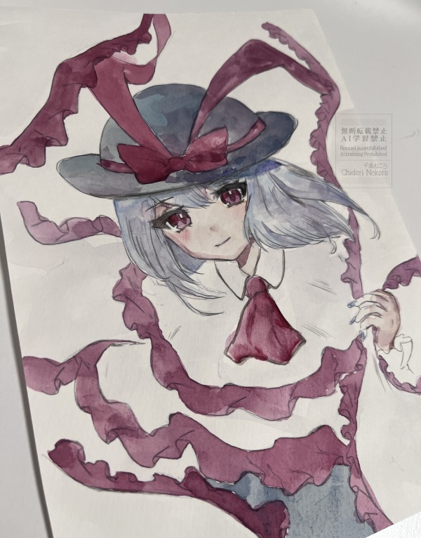 永江衣玖◆東方水彩原画(A5サイズ)