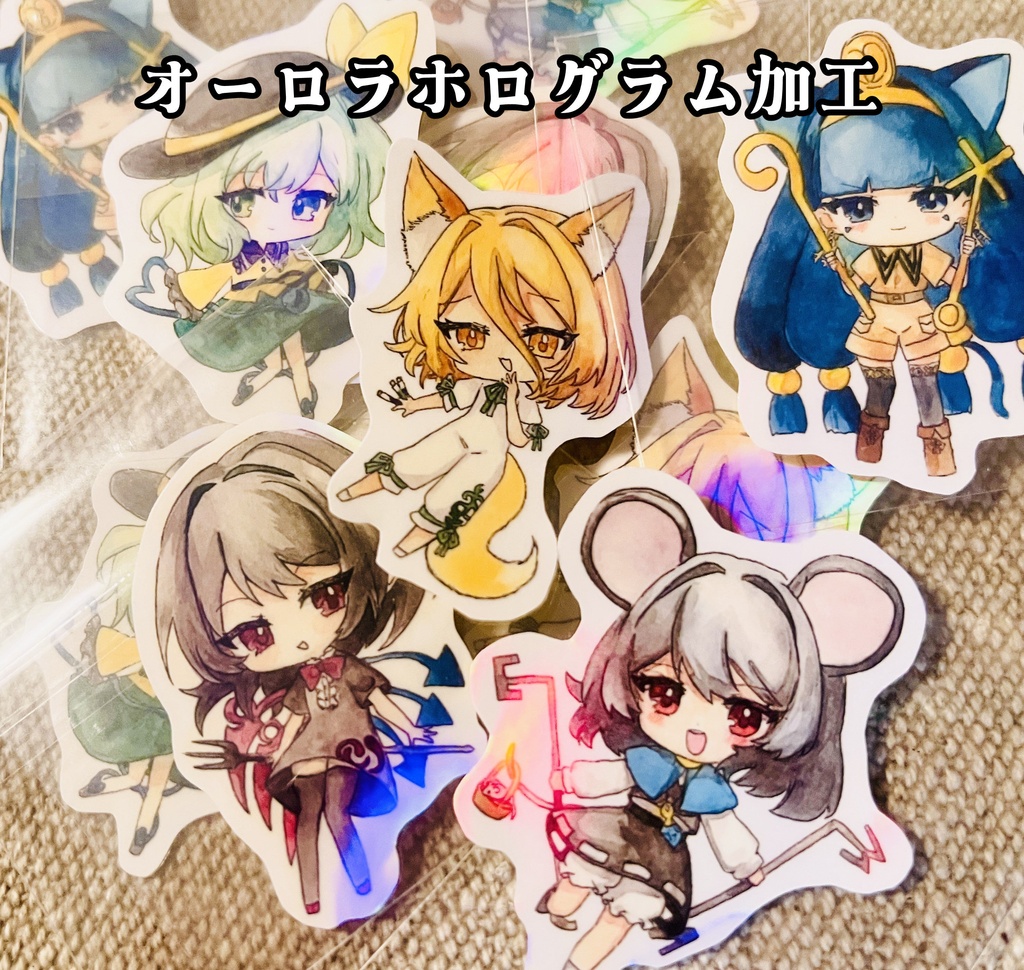 東方水彩絵シール