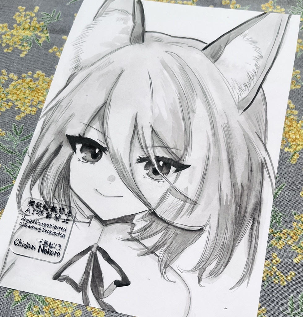 【原画】菅牧典 縦型ver.(A5サイズ/モノクロ水彩)